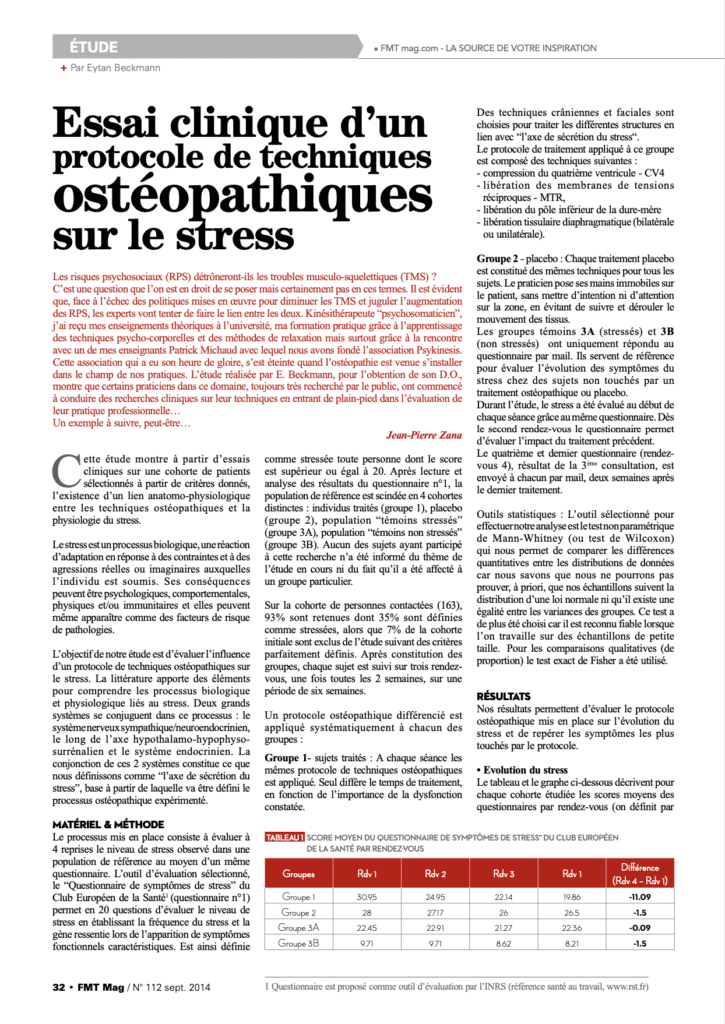 Ostéopathe Paris 13 - Osteopathie et stress
