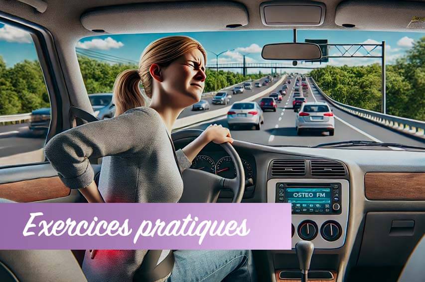 Exercices pratiques mal de dos en voiture